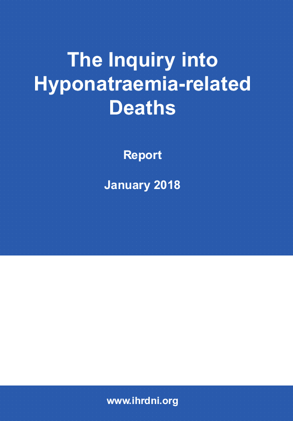 The Inquiry into Hyponatraemia-related Deaths (171239)