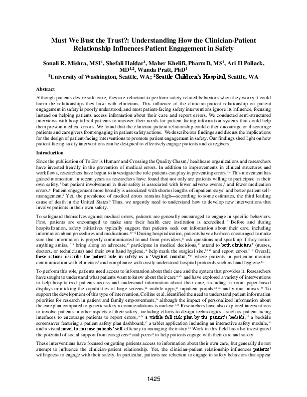 Sonali R. Mishra, MSI, Shefali Haldar, Maher Khelifi, PharmD, MS, Ari H Pollack, MD, Wanda Pratt, PhD (191828)