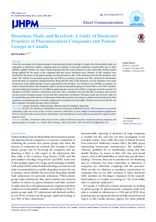 International Journal of Health Policy and Management (237950)