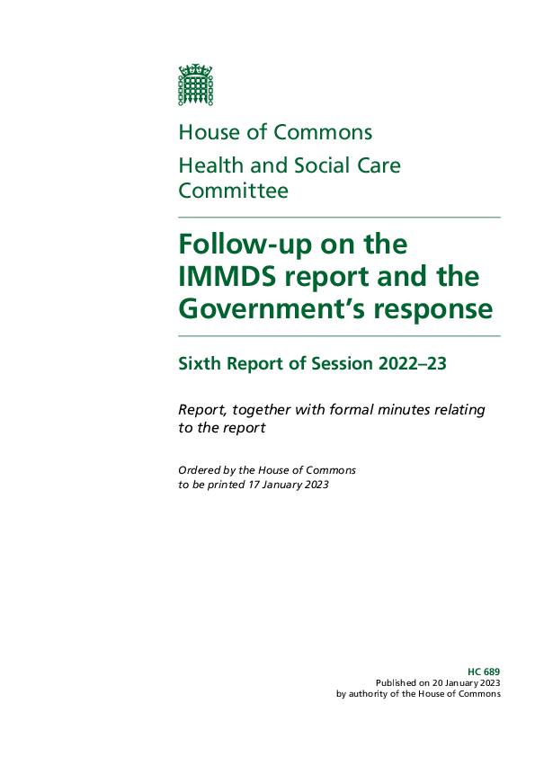 House of Commons, Health and Social Care Committee (238470)