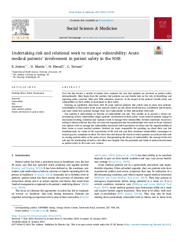 Elsevier - Social Science and Medicine (238574)