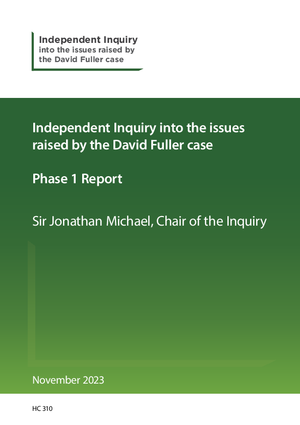 Independent inquiry into the issues raised by the David Fuller case (241903)