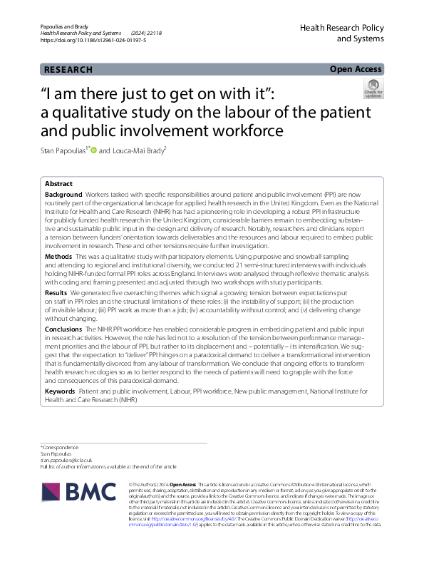 BMC - Health Research Policy and Systems (244858)