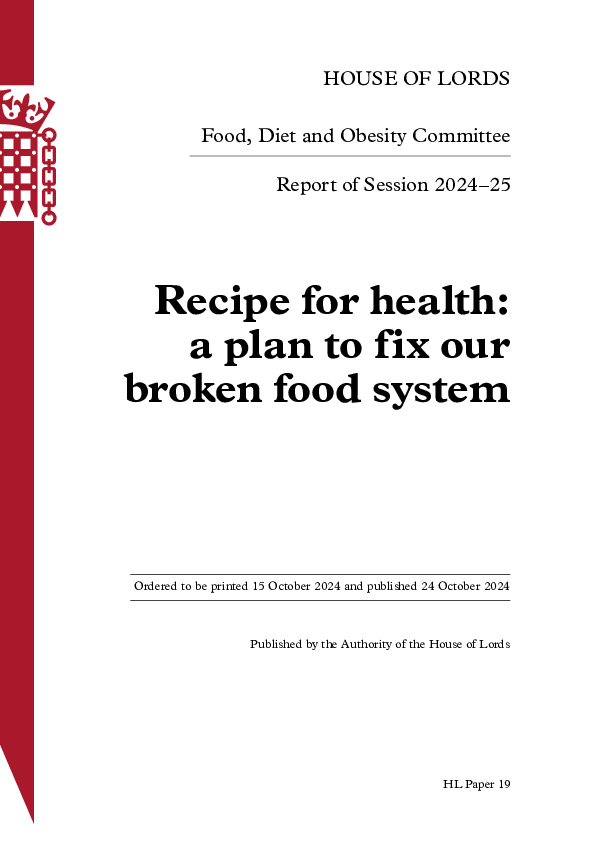 House of Lords Food, Diet and Obesity Committee (245361)