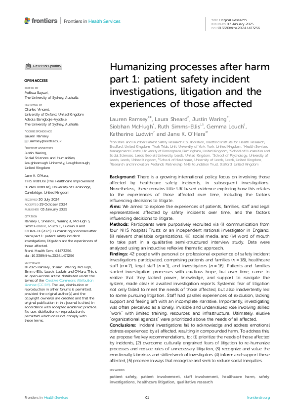 Frontiers in Health Services (246141)